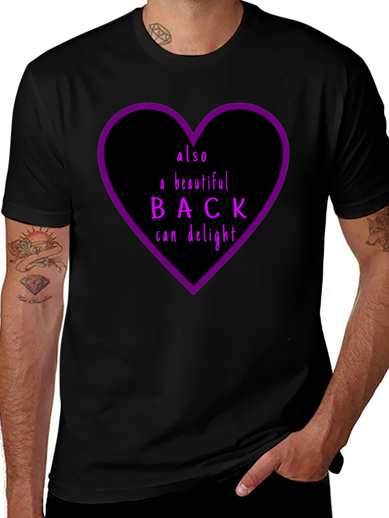 Beautiful Back Graphic Tee - Unisex Black Cotton T-Shirt