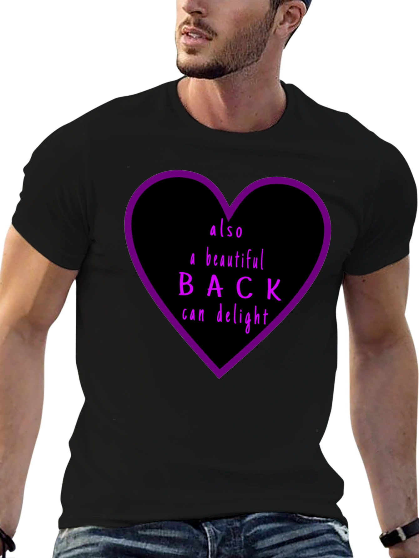 Beautiful Back Graphic Tee - Unisex Black Cotton T-Shirt