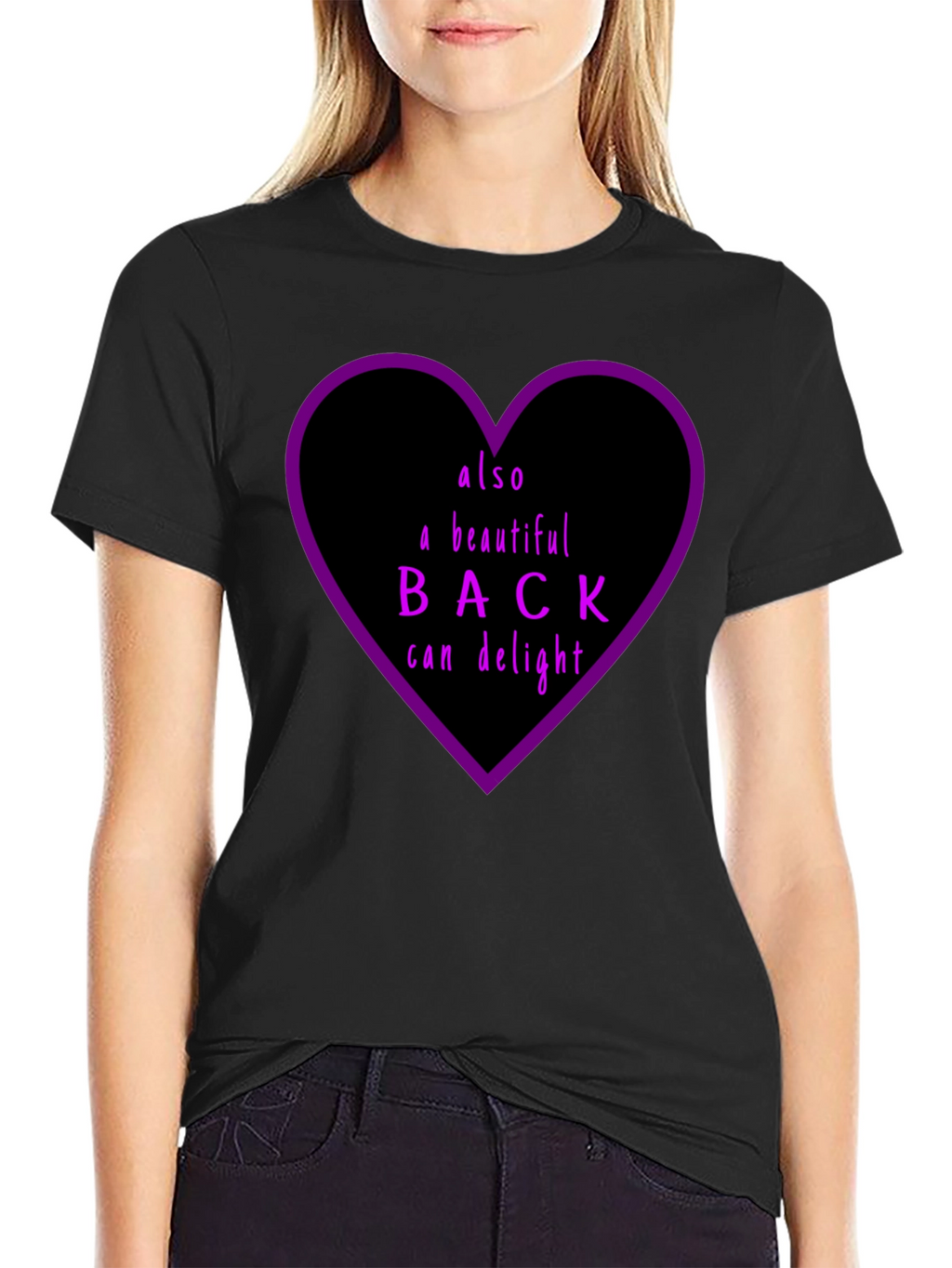 Beautiful Back Graphic Tee - Unisex Black Cotton T-Shirt