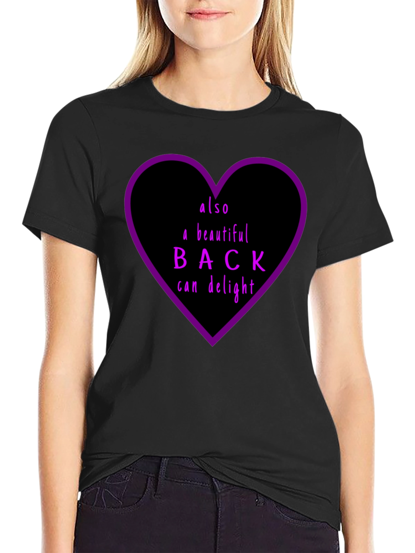 Beautiful Back Graphic Tee - Unisex Black Cotton T-Shirt
