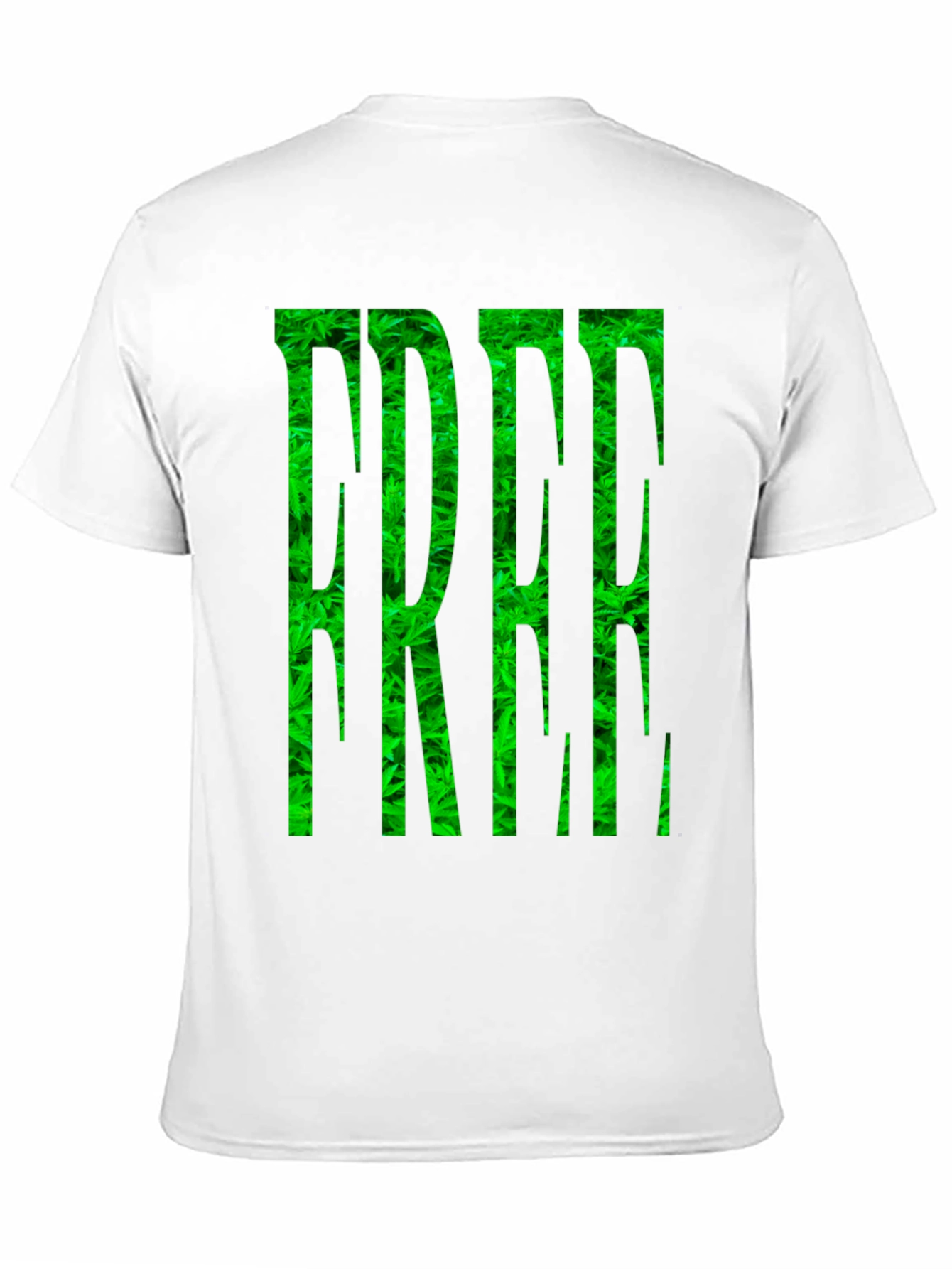 Marijuana Pattern FREE Printed Black T-Shirt