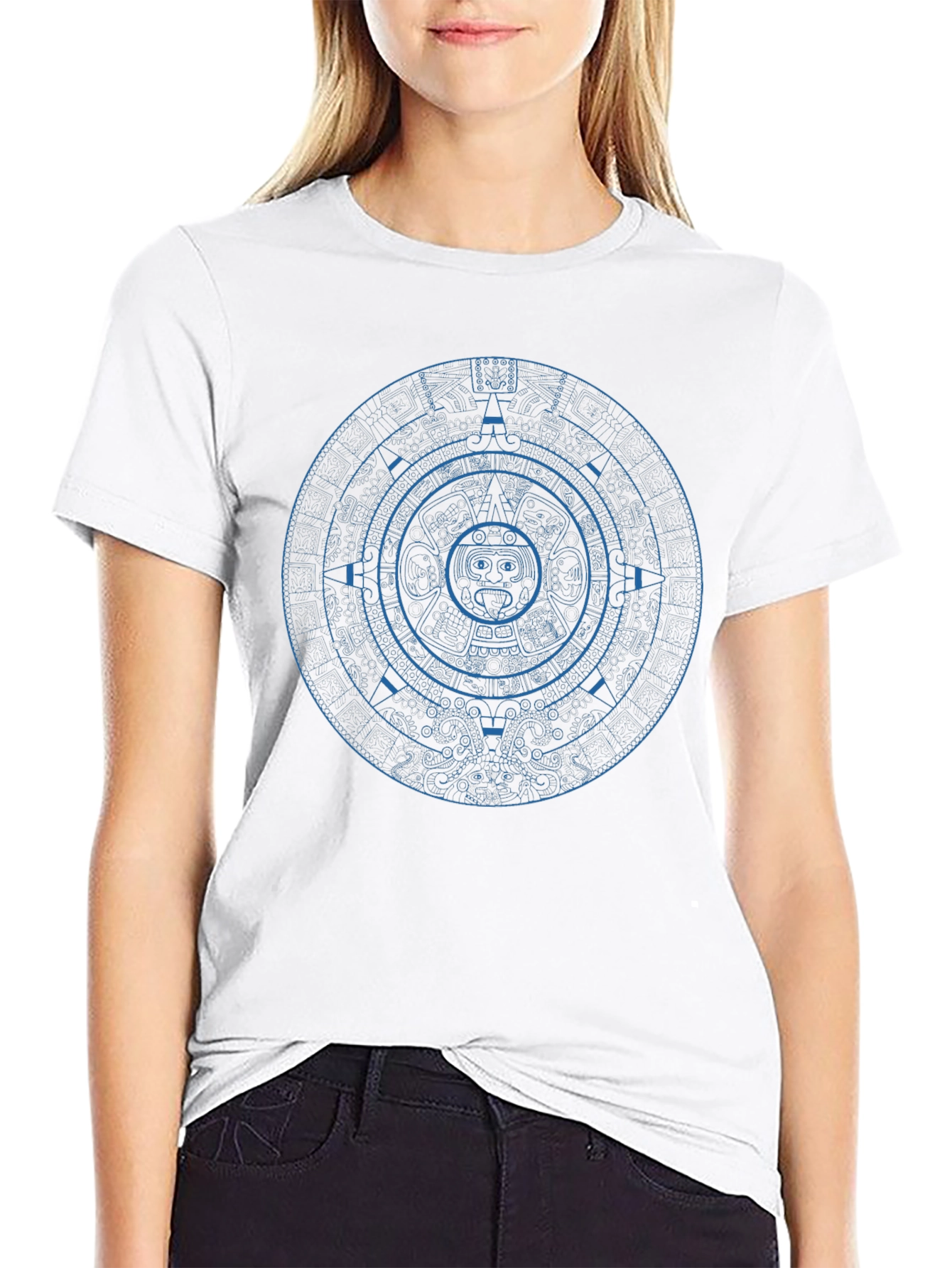 Aztec Calendar Graphic Tee - Unique Design