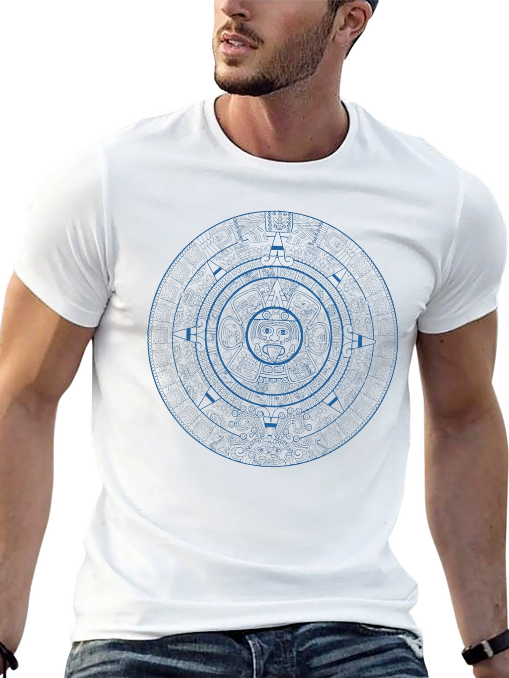 Aztec Calendar Graphic Tee - Unique Design