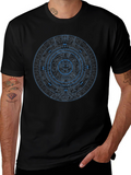 Aztec Calendar Graphic Tee - Unique Design