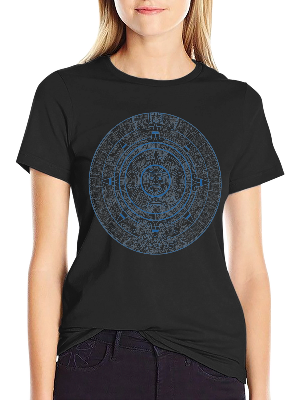 Aztec Calendar Graphic Tee - Unique Design