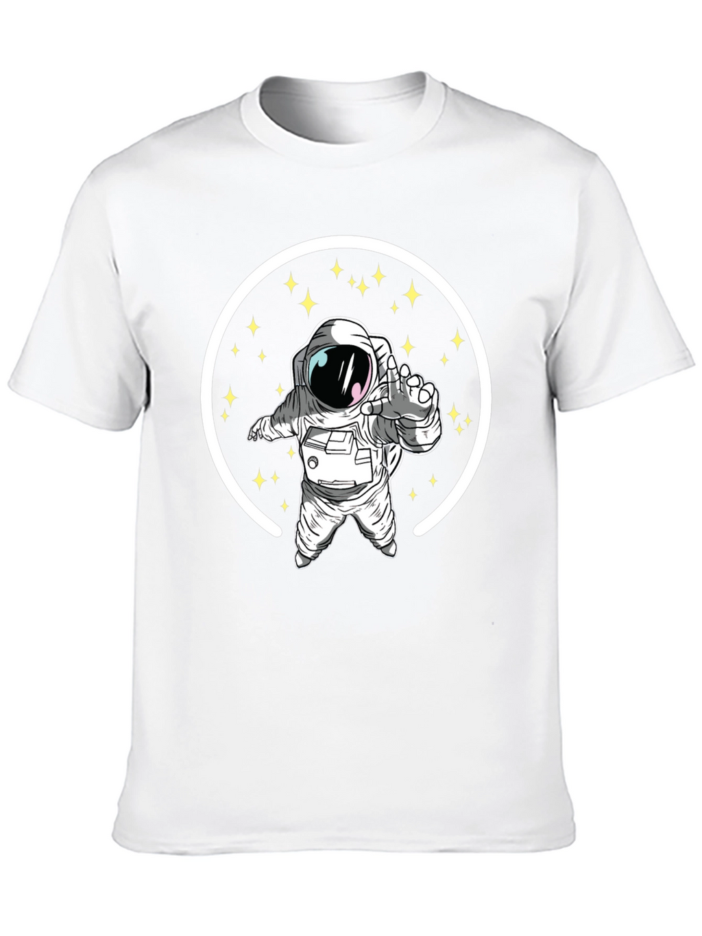 Astronaut in Space Black Graphic T-Shirt