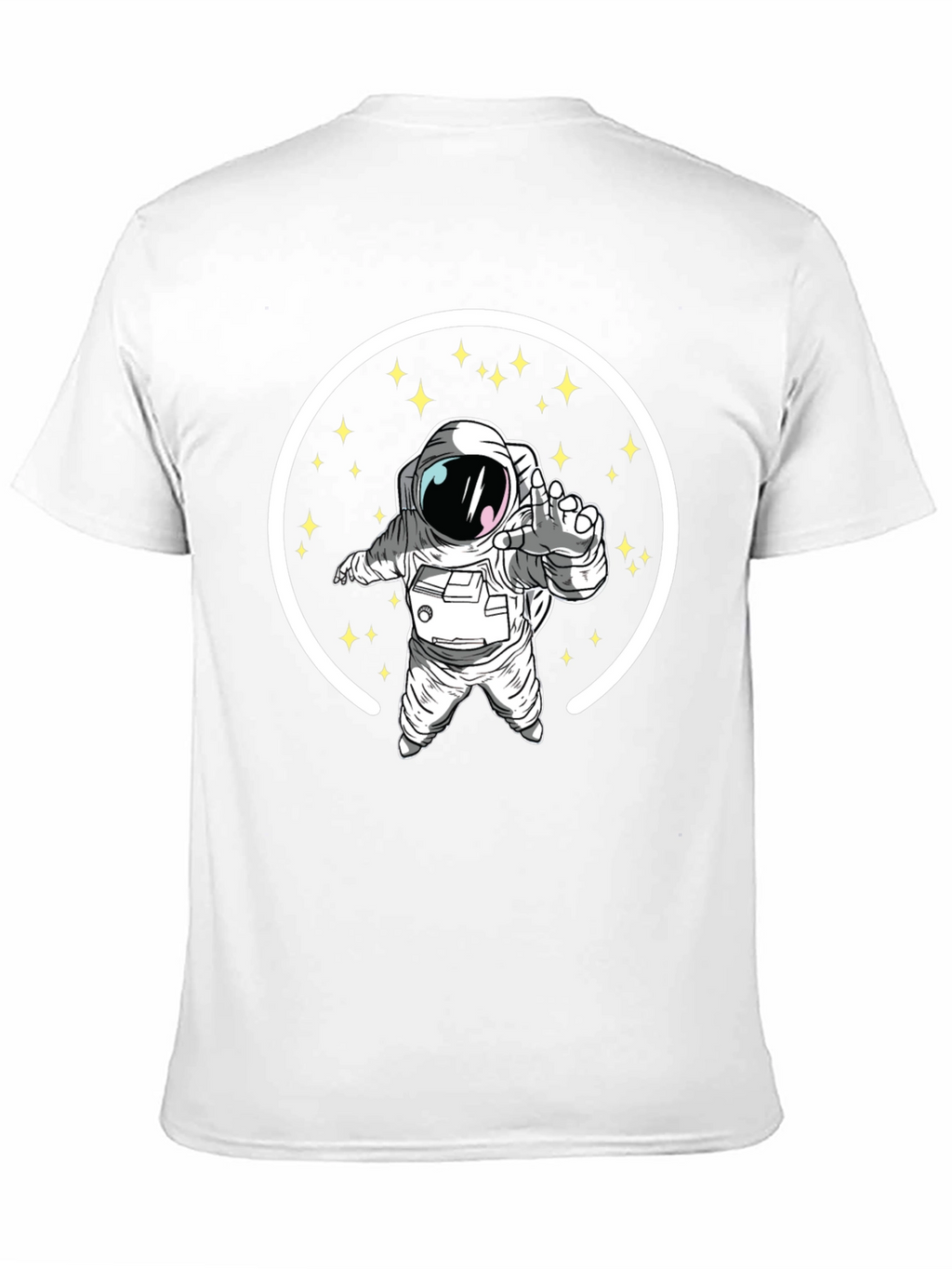Astronaut in Space Black Graphic T-Shirt