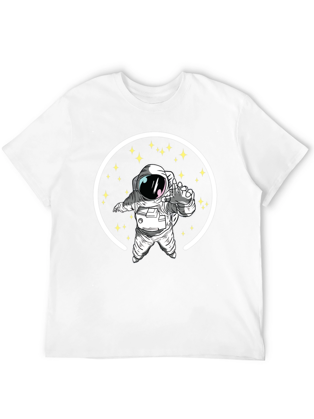 Astronaut in Space Black Graphic T-Shirt