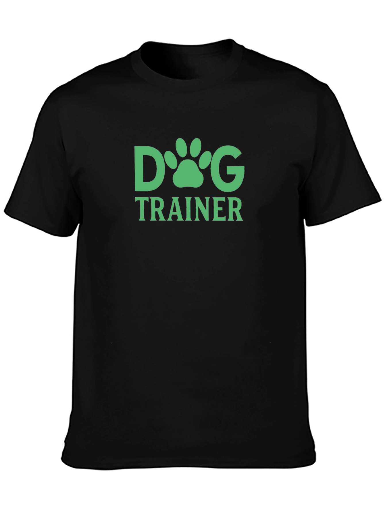 Dog Trainer T-Shirt - Green Paw Print Design