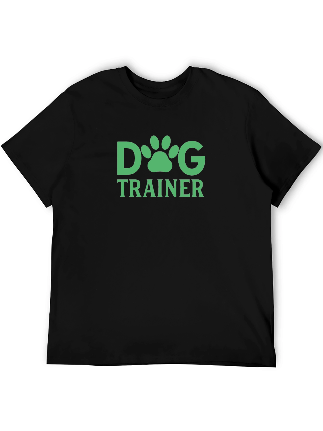 Dog Trainer T-Shirt - Green Paw Print Design