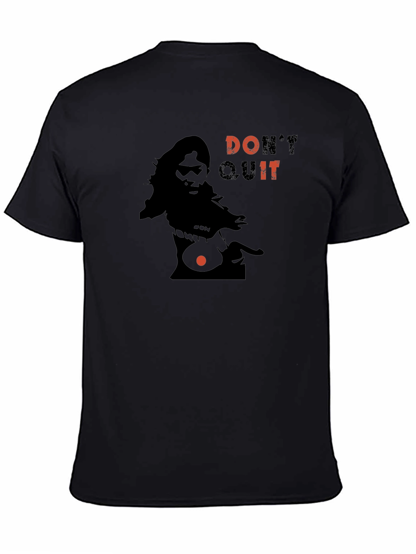 Dont Quit Graphic Print Black T-Shirt