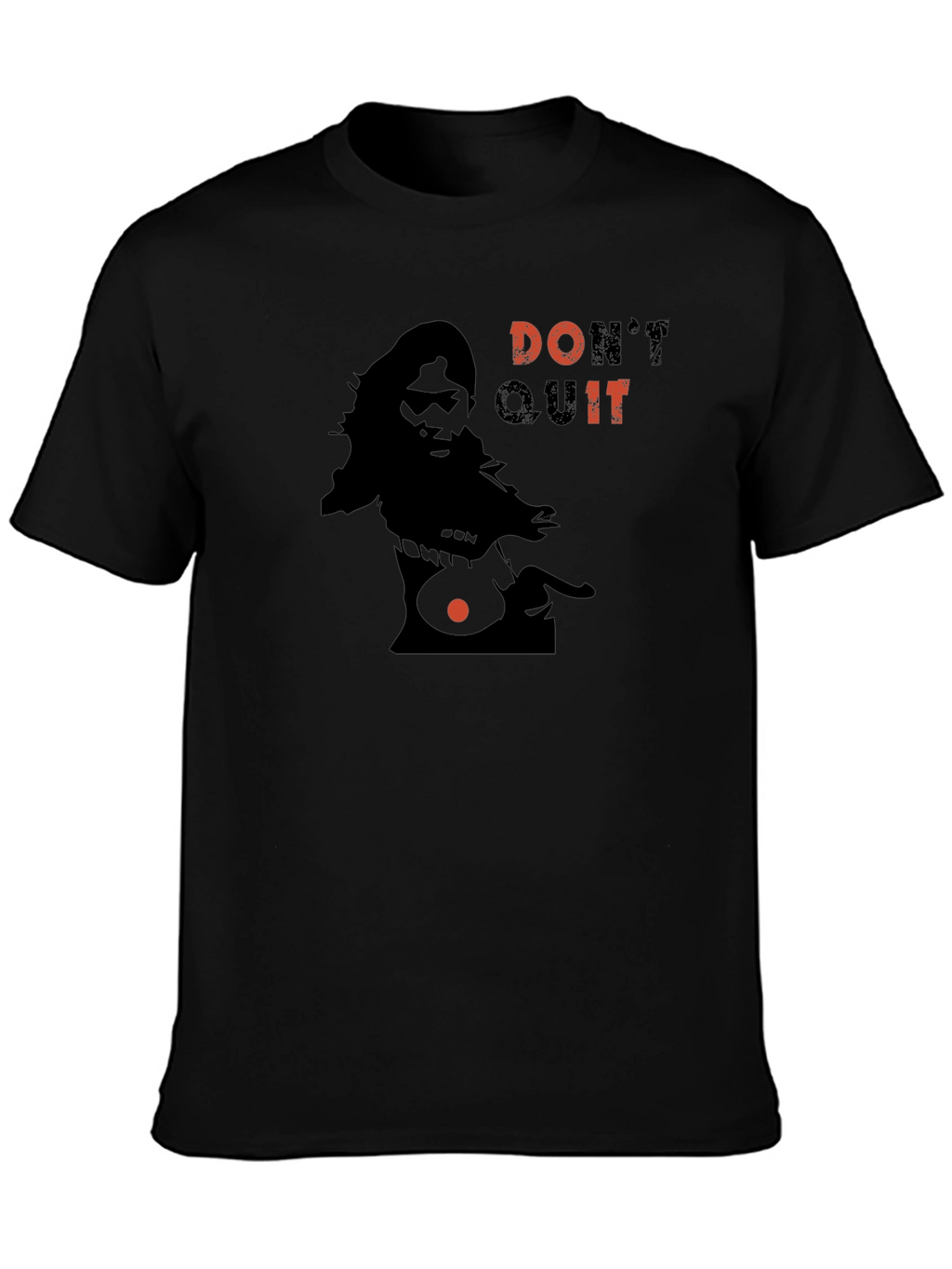 Dont Quit Graphic Print Black T-Shirt