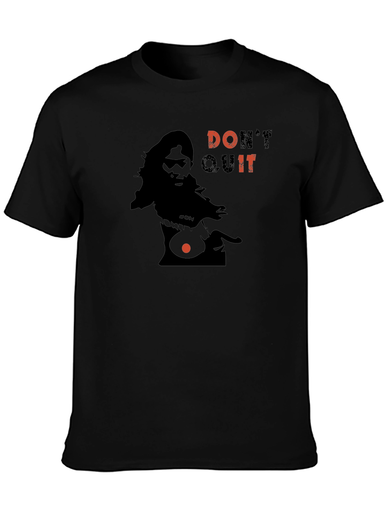 Dont Quit Graphic Print Black T-Shirt