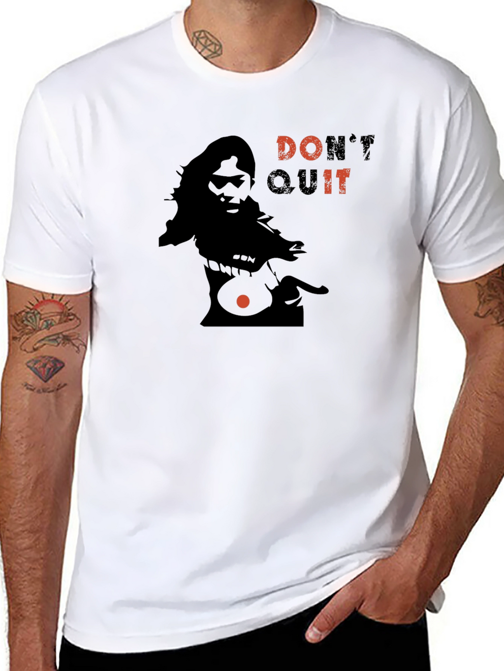 Dont Quit Graphic Print Black T-Shirt