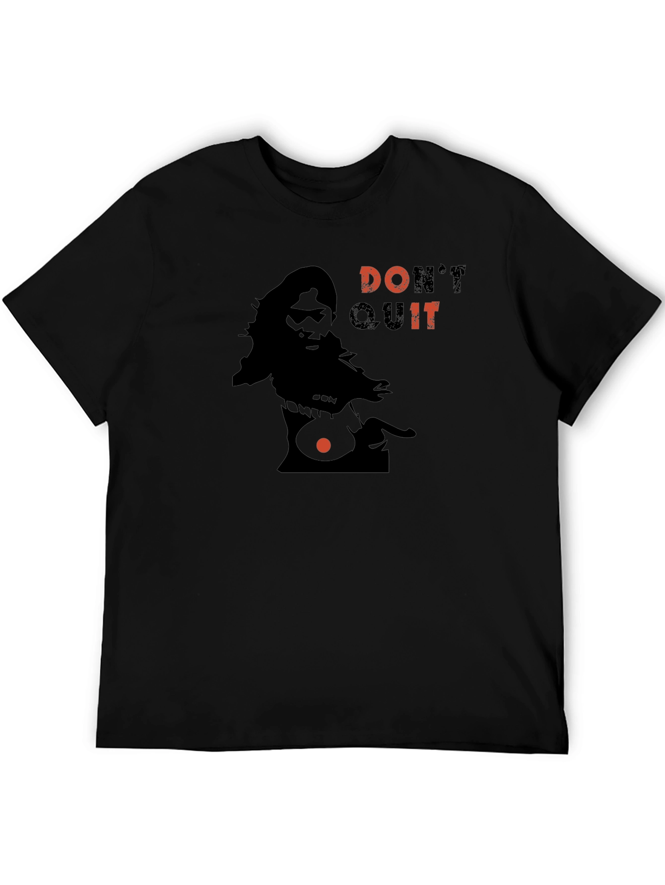 Dont Quit Graphic Print Black T-Shirt