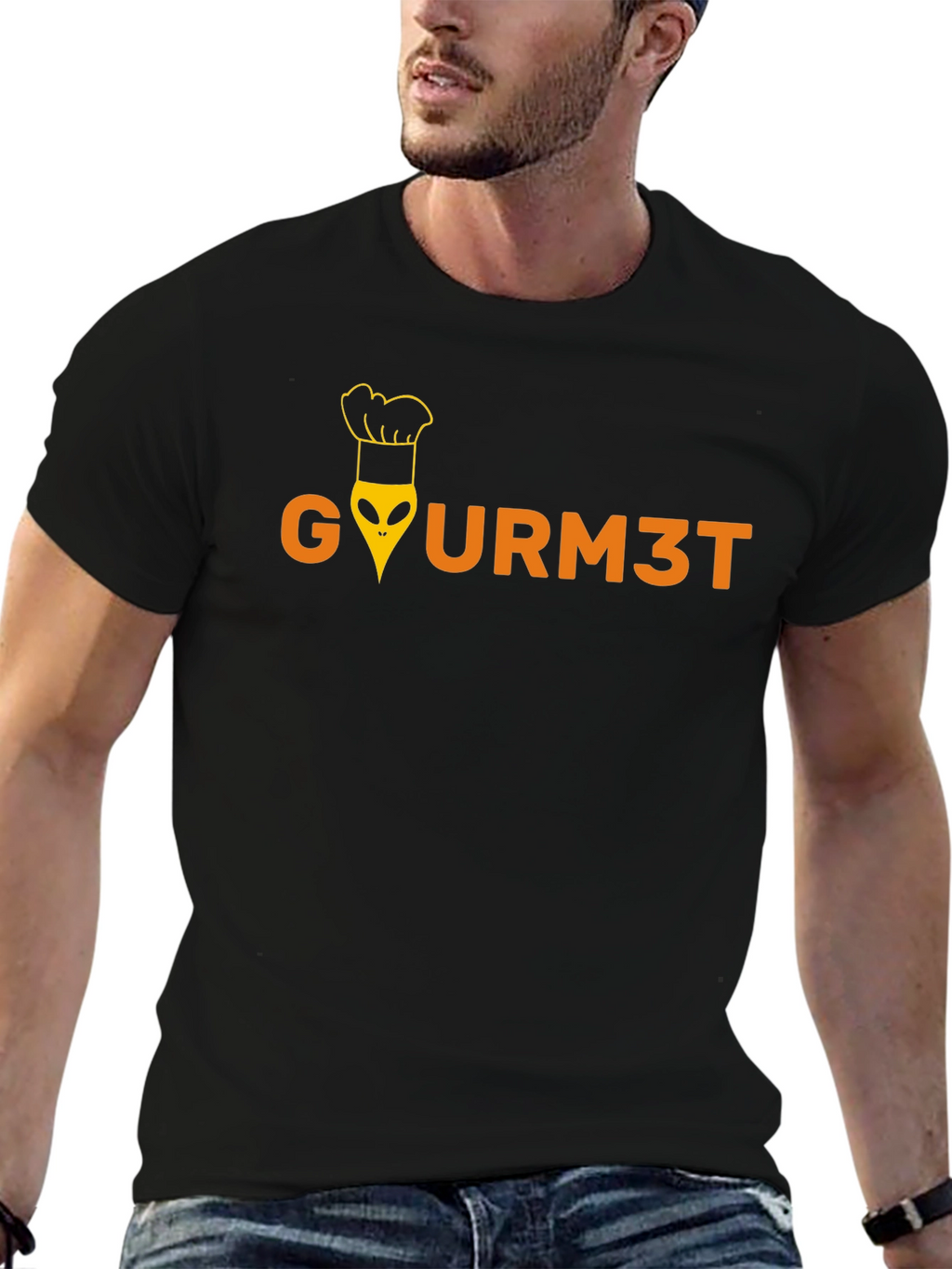 Gourmet Alien Chef Graphic Tee - Black