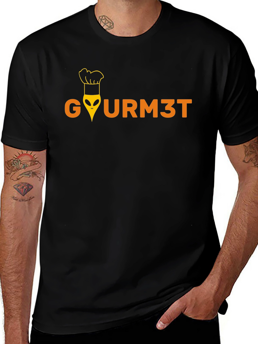 Gourmet Alien Chef Graphic Tee - Black