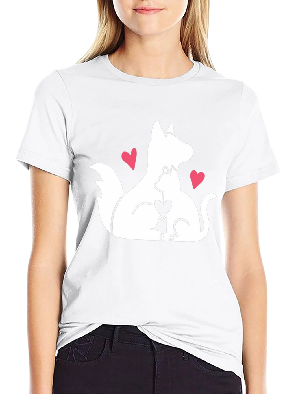 Dog & Cat Love Graphic T-Shirt