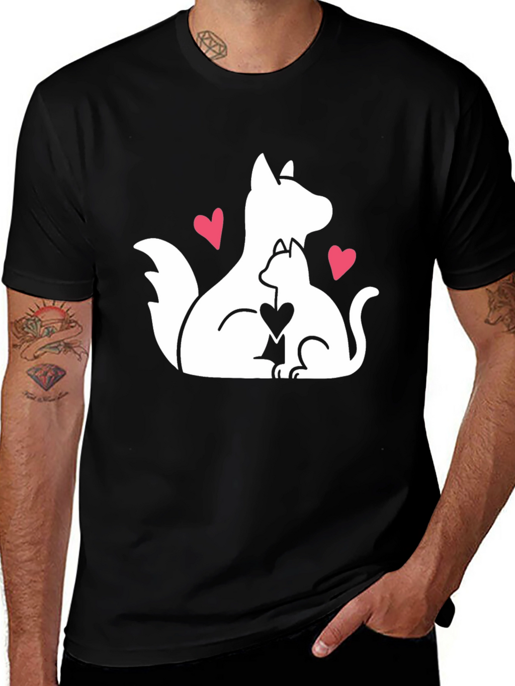 Dog & Cat Love Graphic T-Shirt