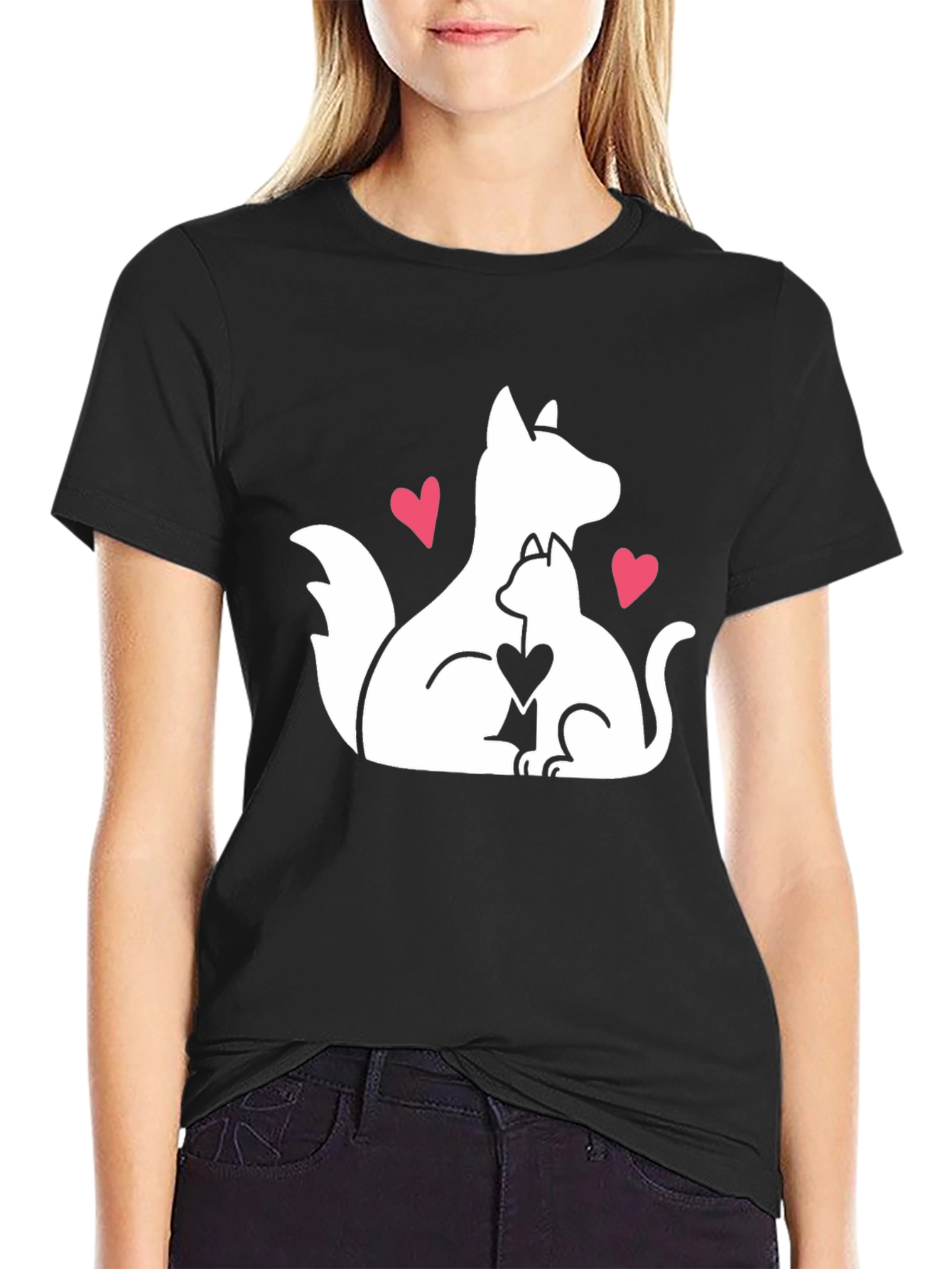 Dog & Cat Love Graphic T-Shirt