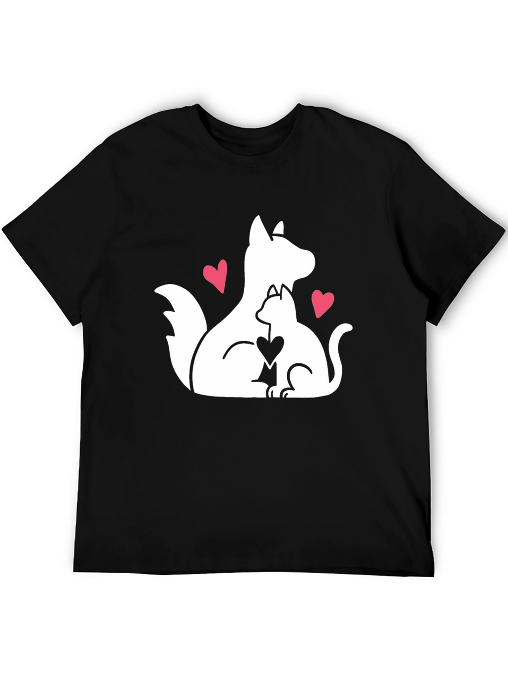 Dog & Cat Love Graphic T-Shirt