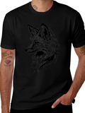 Mens Black Fox Graphic T-Shirt