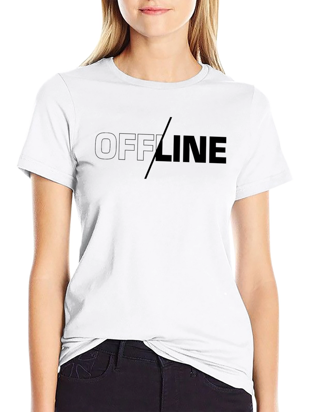 Offline Graphic T-Shirt - Black Casual Tee