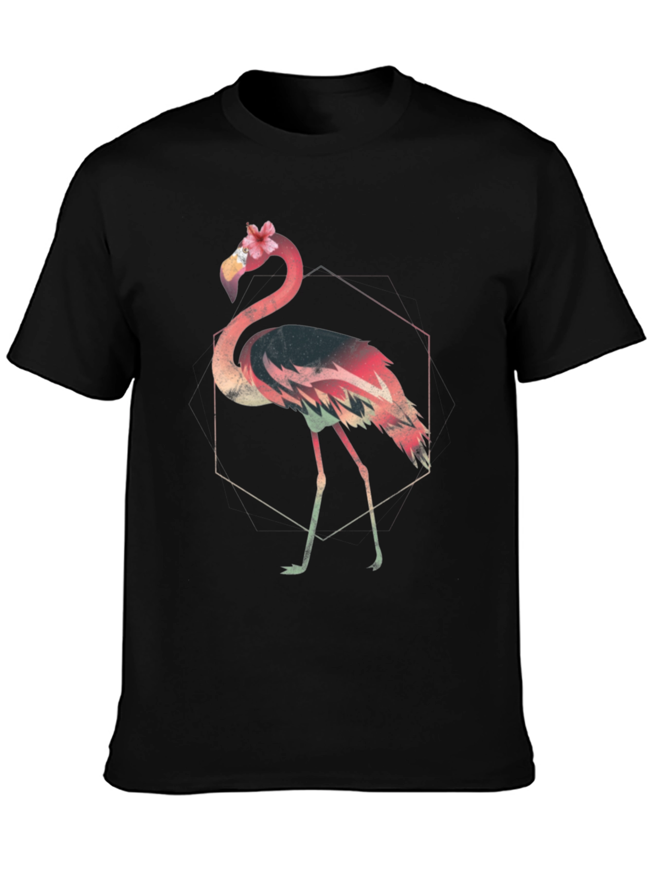 Flamingo Graphic Tee - Stylish Black T-Shirt