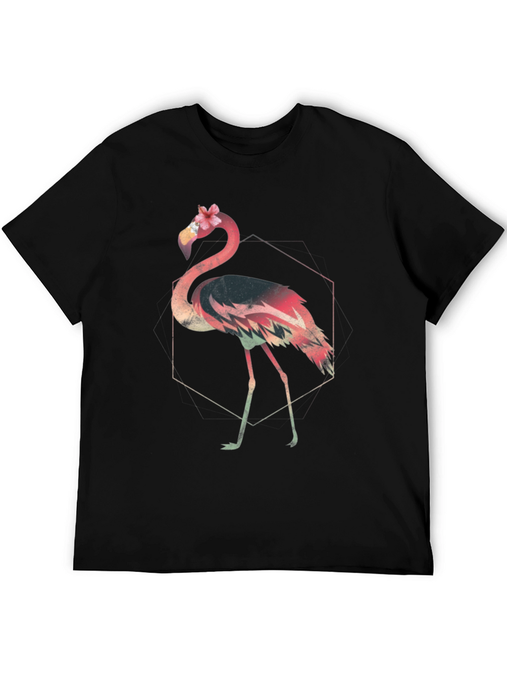 Flamingo Graphic Tee - Stylish Black T-Shirt