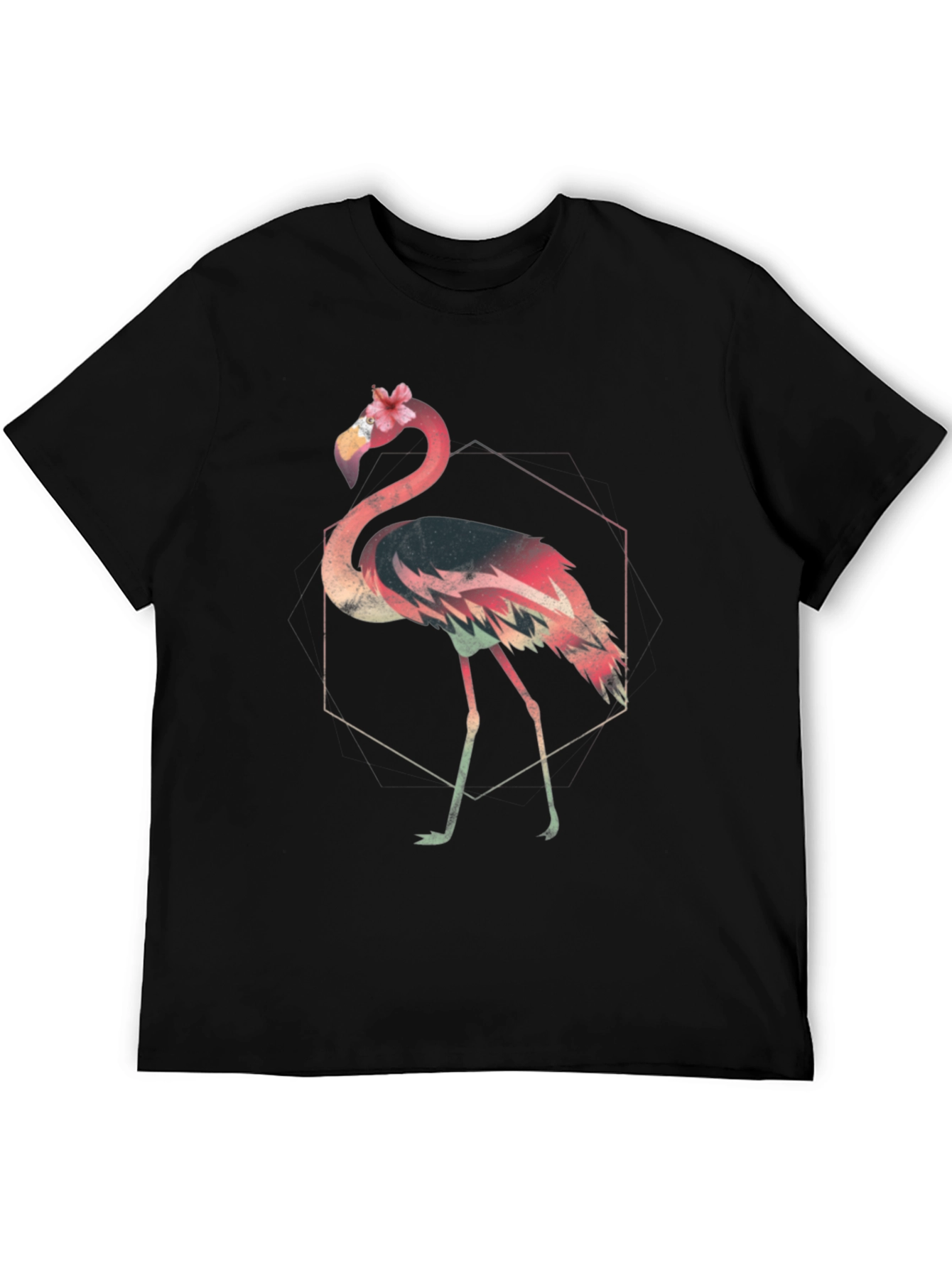 Flamingo Graphic Tee - Stylish Black T-Shirt