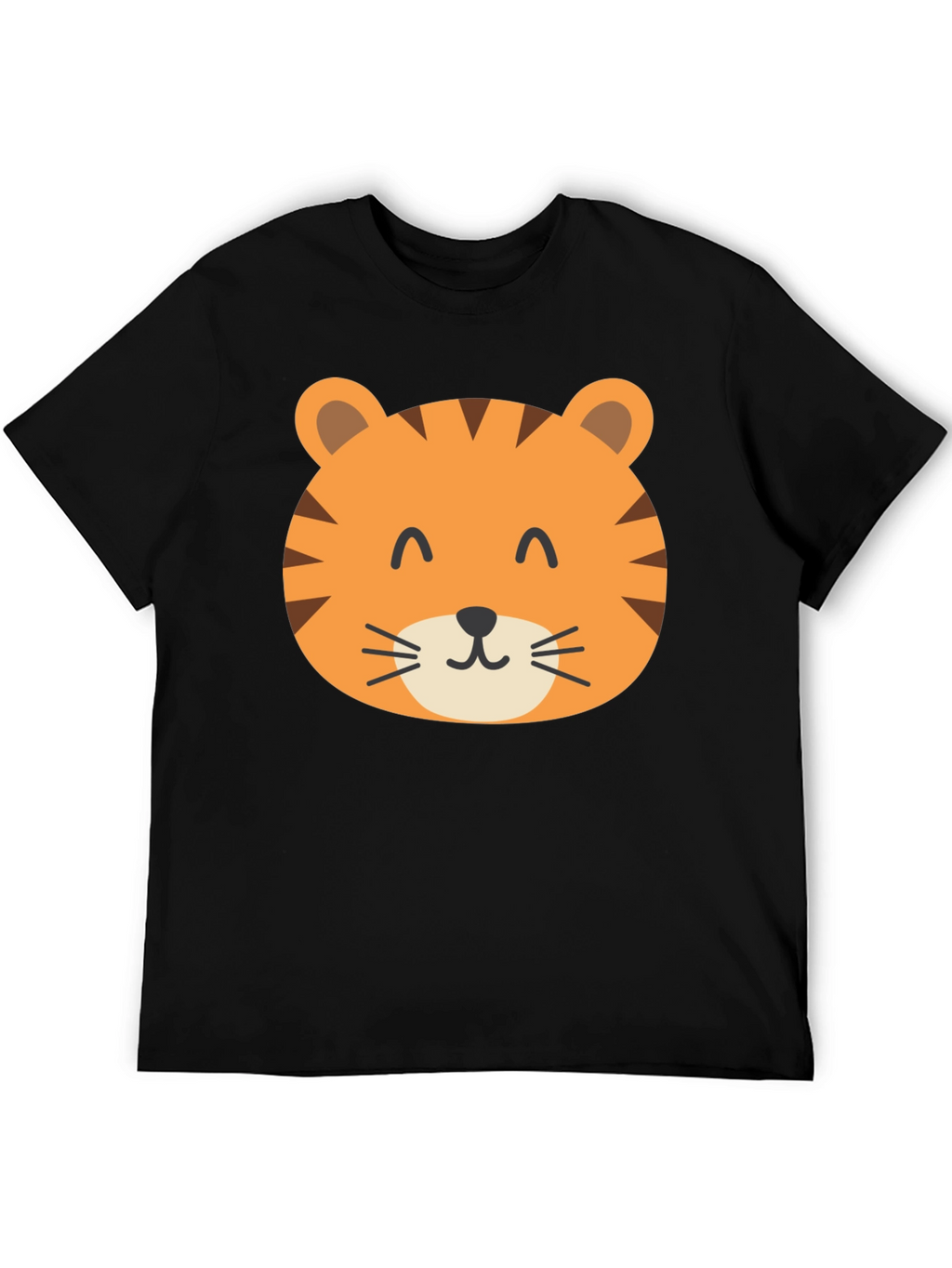 Cute Tiger Graphic Black T-Shirt