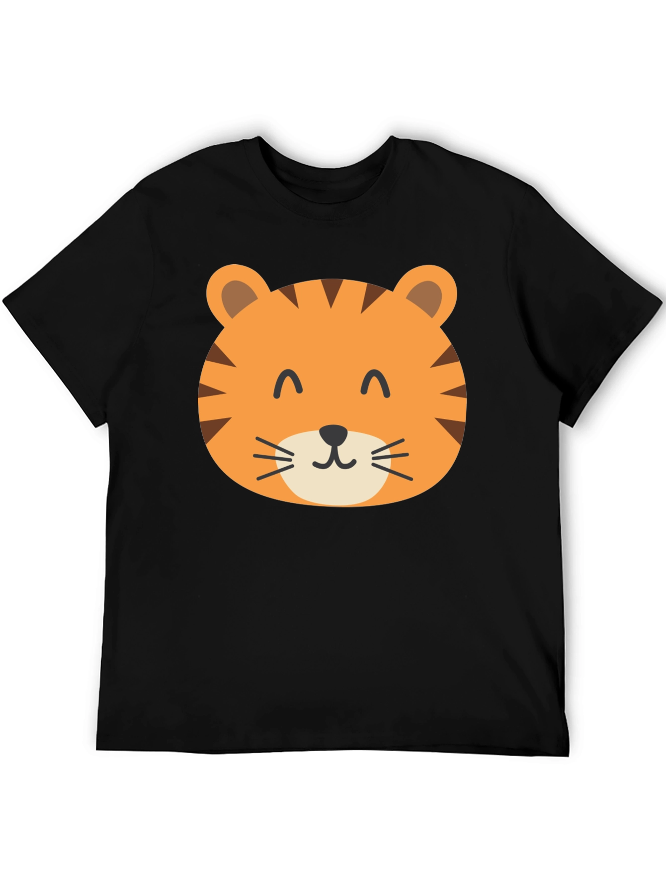Cute Tiger Graphic Black T-Shirt