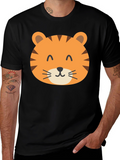 Cute Tiger Graphic Black T-Shirt