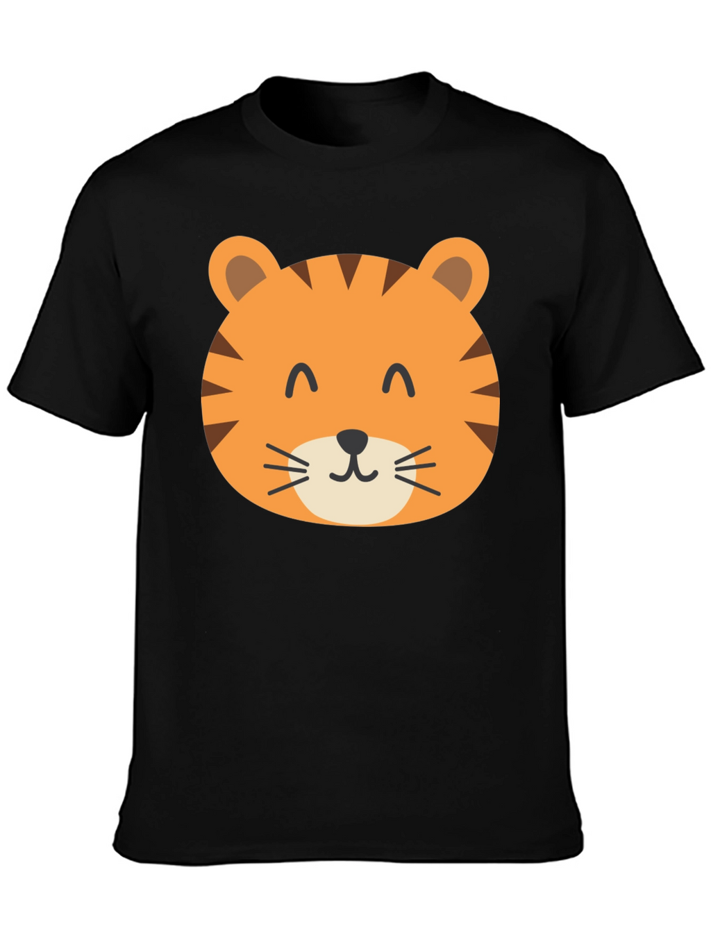 Cute Tiger Graphic Black T-Shirt