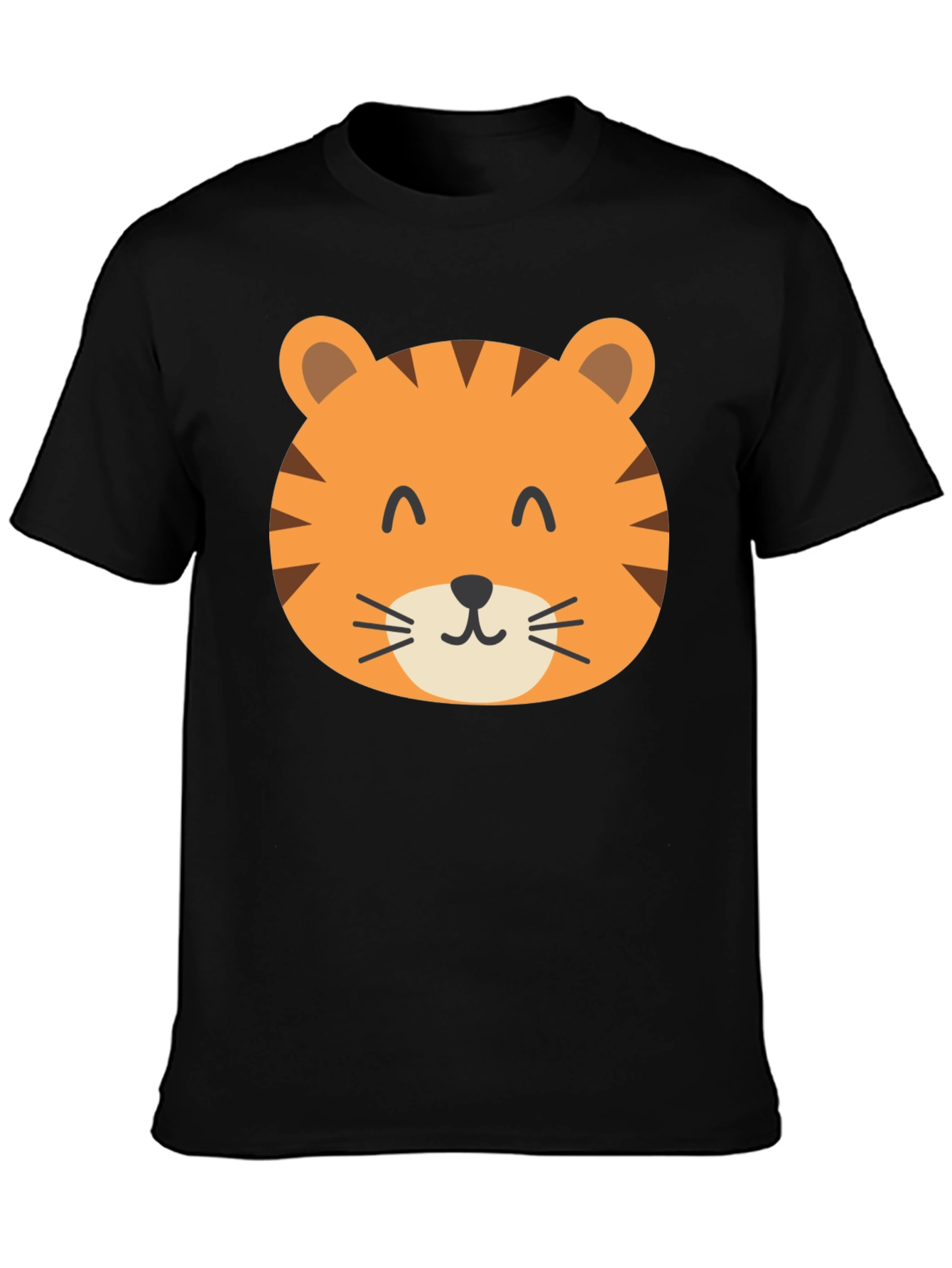 Cute Tiger Graphic Black T-Shirt
