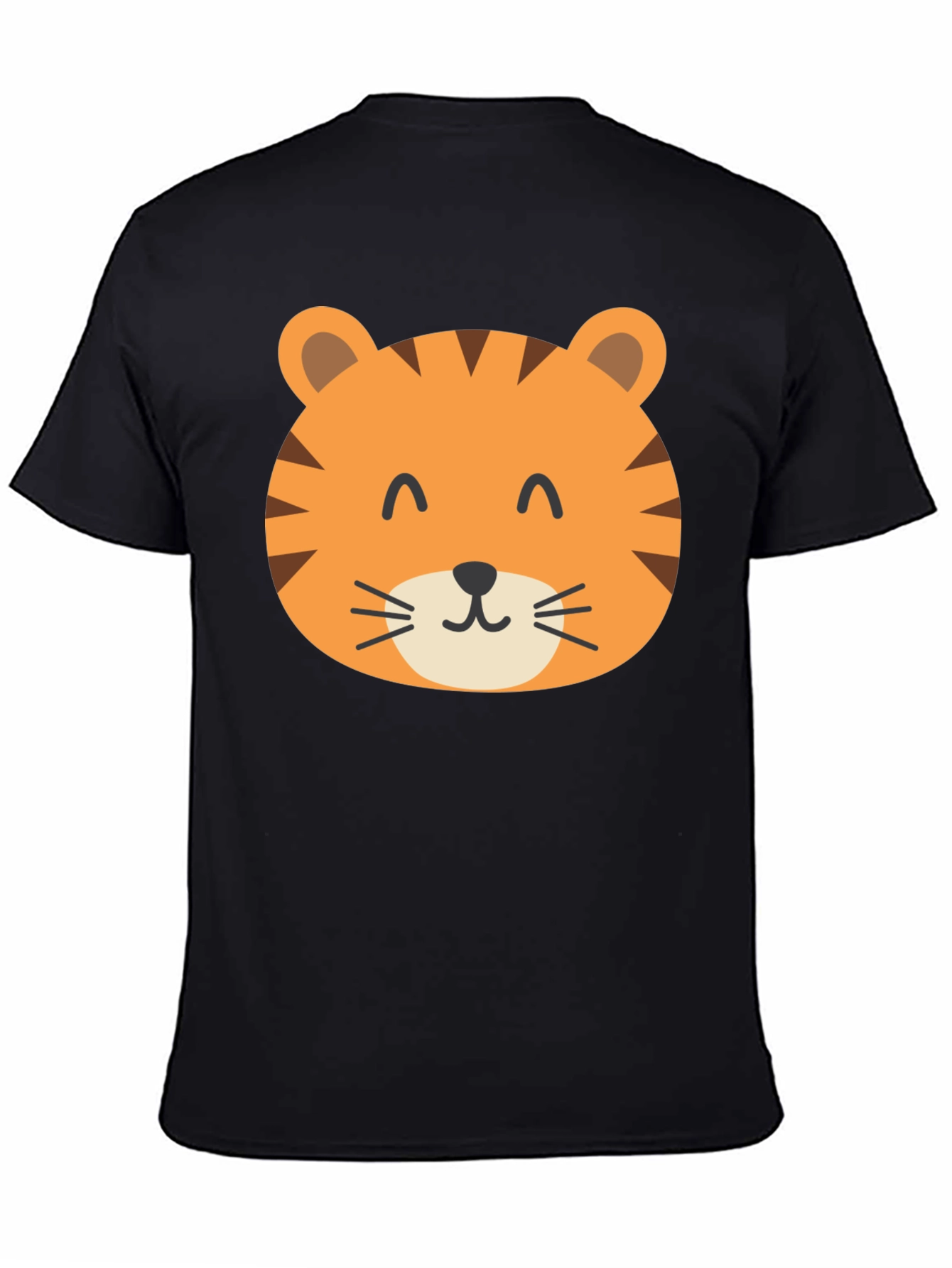 Cute Tiger Graphic Black T-Shirt