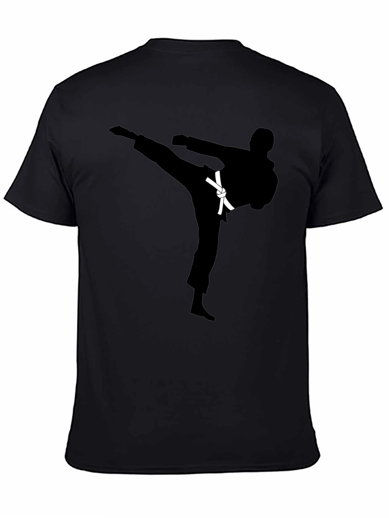 Karate Kick Graphic Black T-Shirt