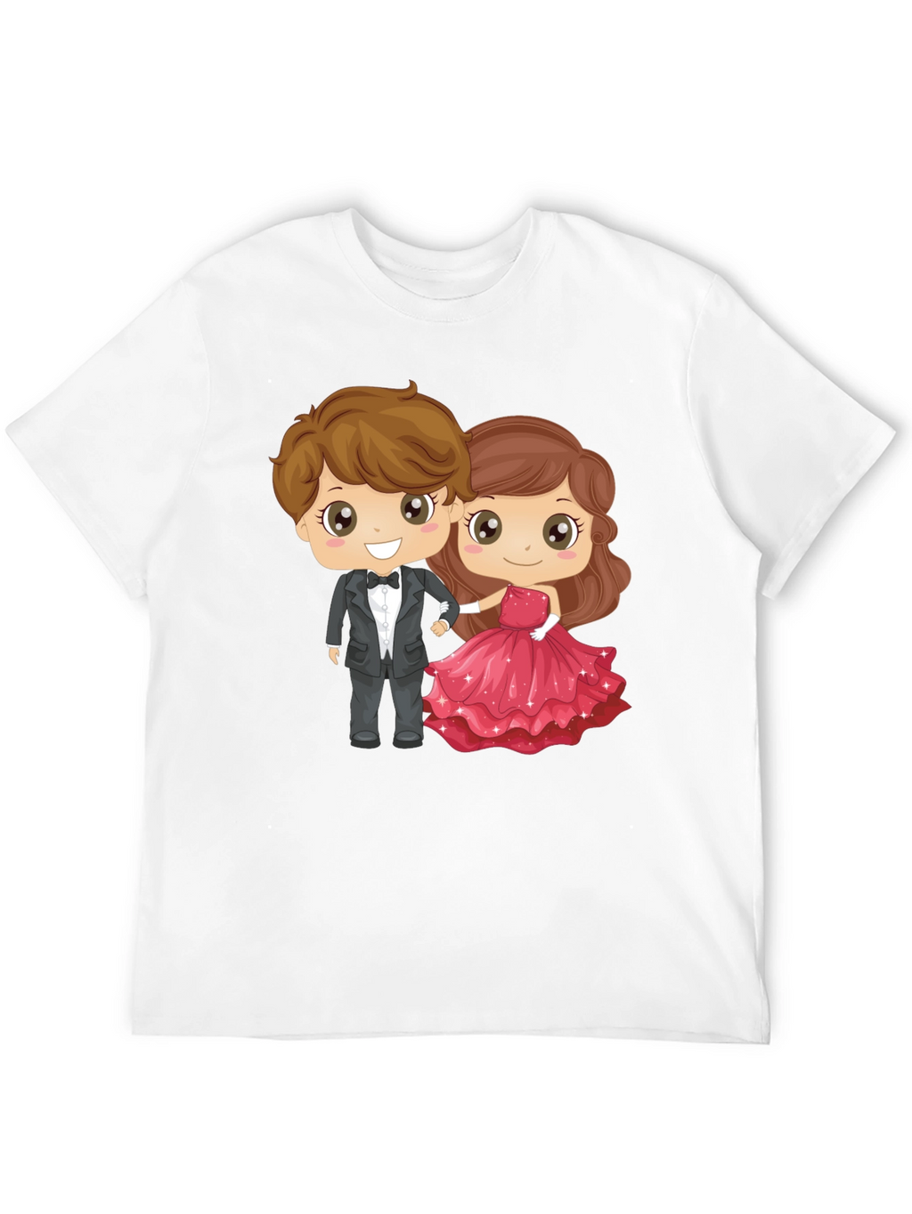 Cartoon Couple Graphic Black T-Shirt