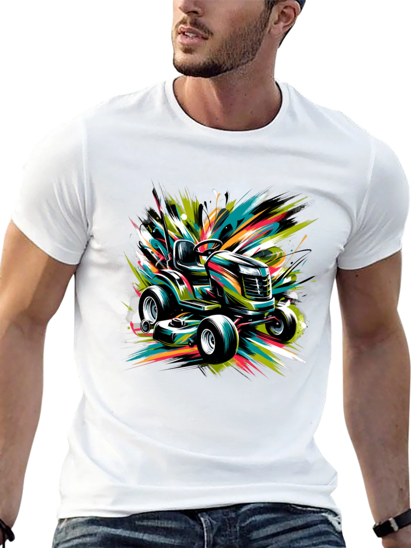 Vibrant Lawn Mower Graphic Tee