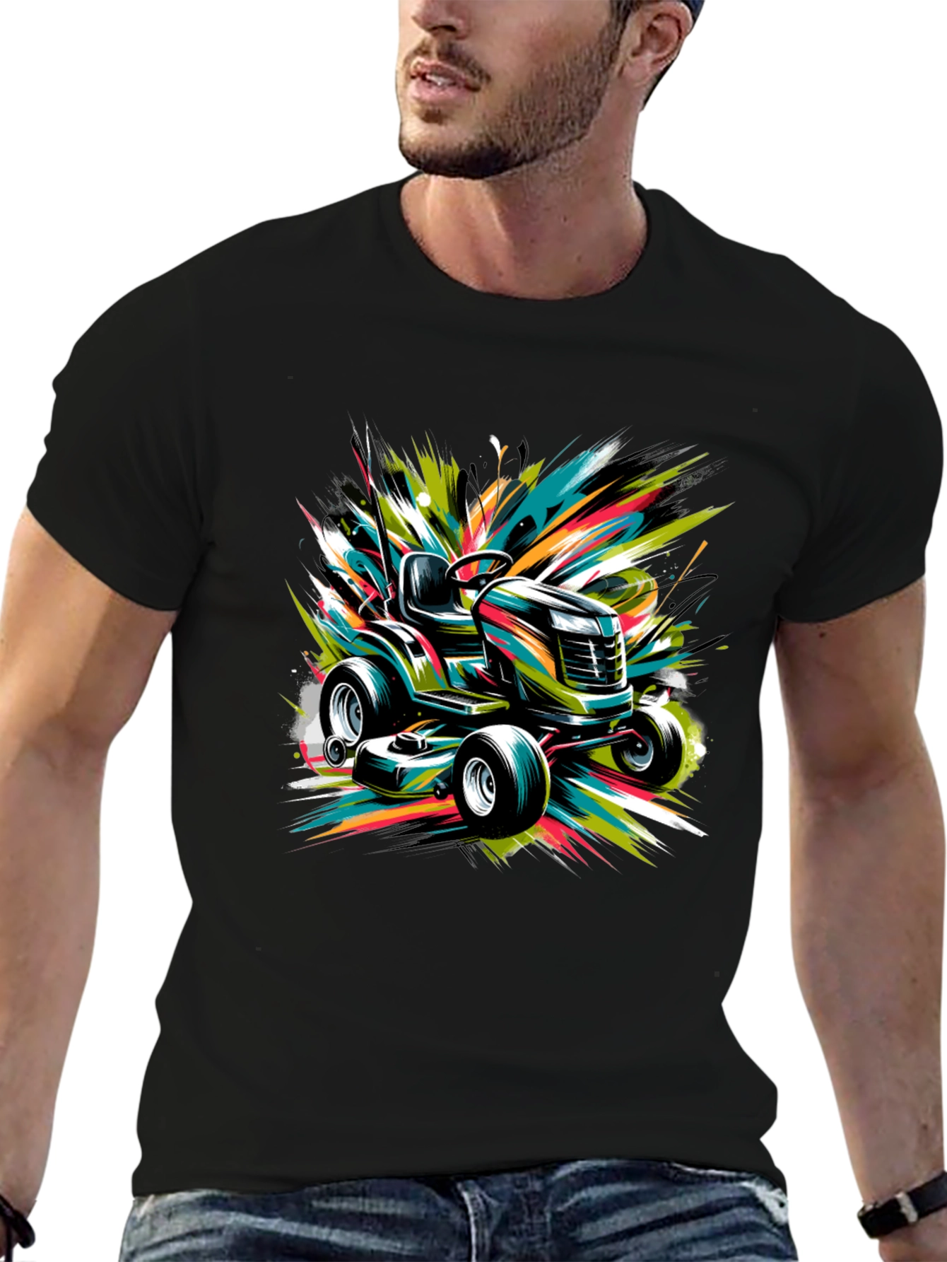Vibrant Lawn Mower Graphic Tee