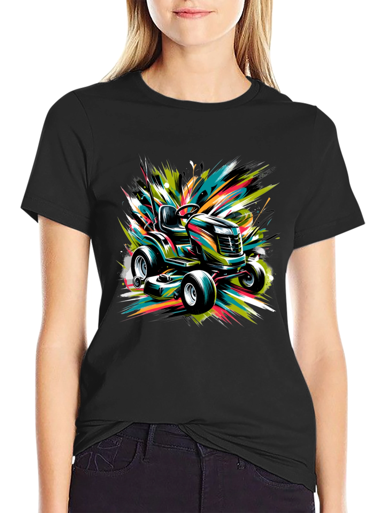 Vibrant Lawn Mower Graphic Tee