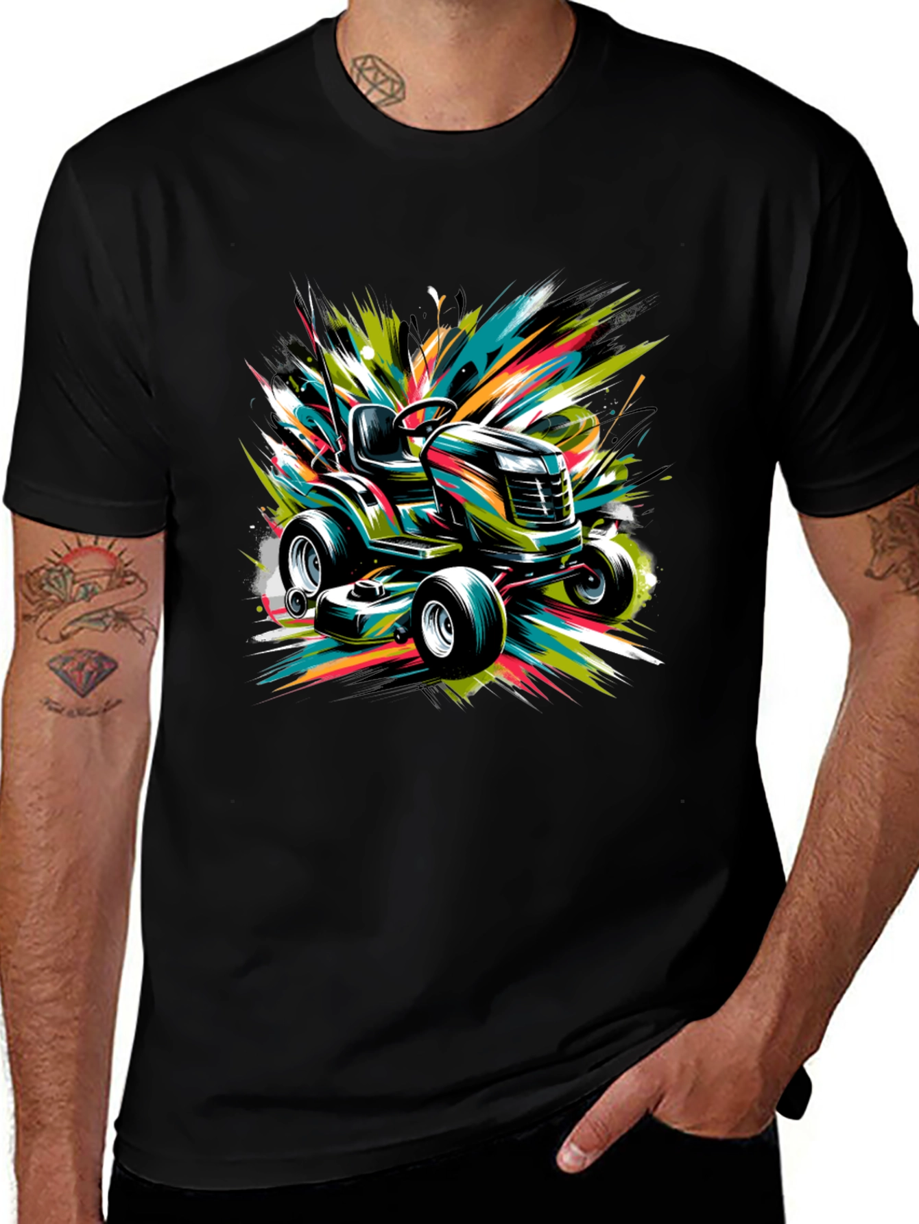 Vibrant Lawn Mower Graphic Tee