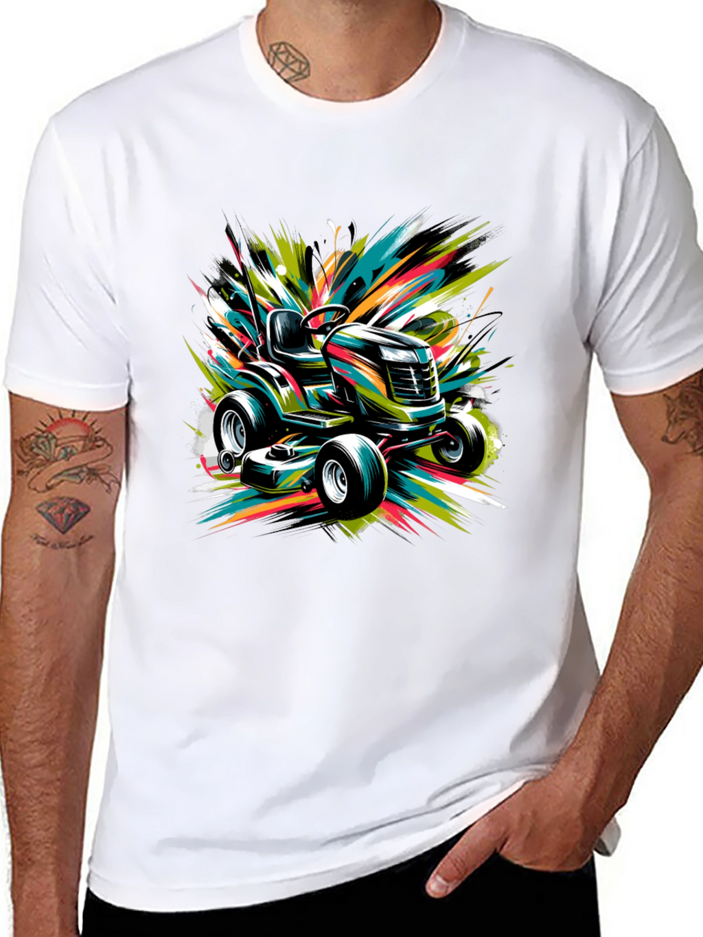 Vibrant Lawn Mower Graphic Tee