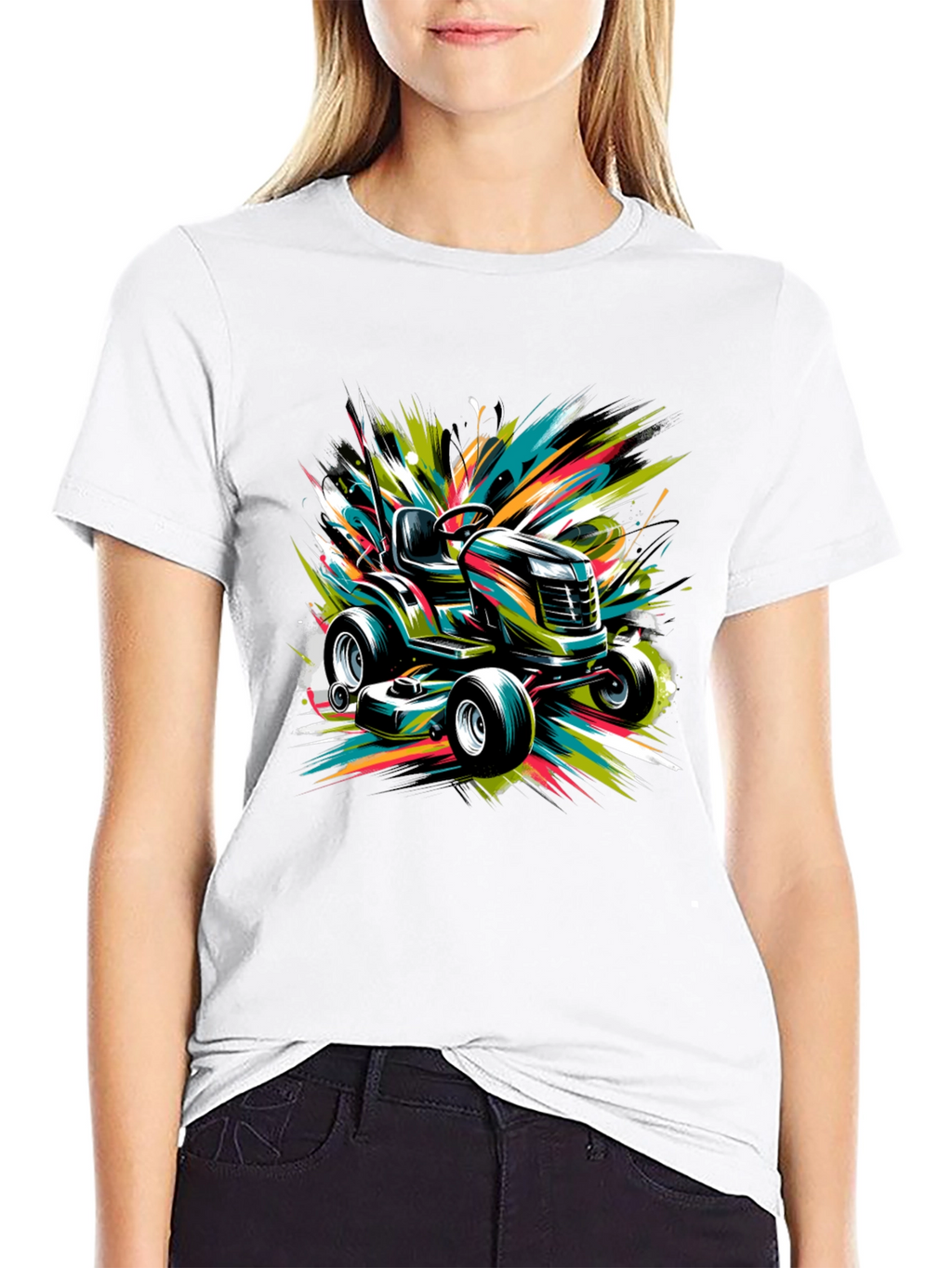 Vibrant Lawn Mower Graphic Tee
