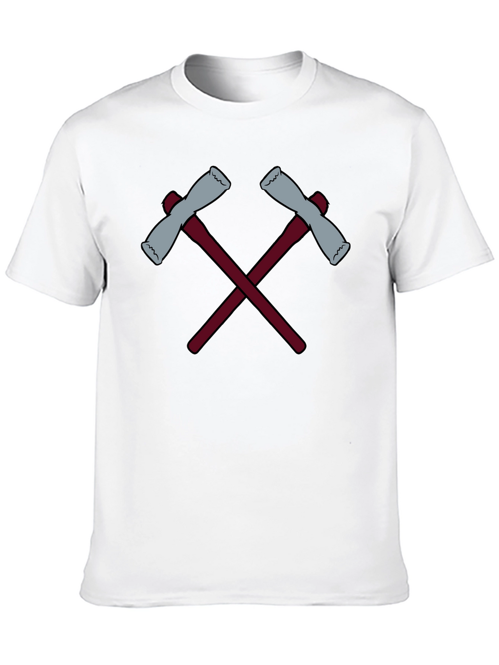 Crossed Axes Graphic Tee - Black Crew Neck