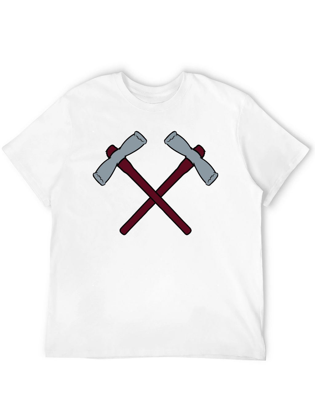 Crossed Axes Graphic Tee - Black Crew Neck