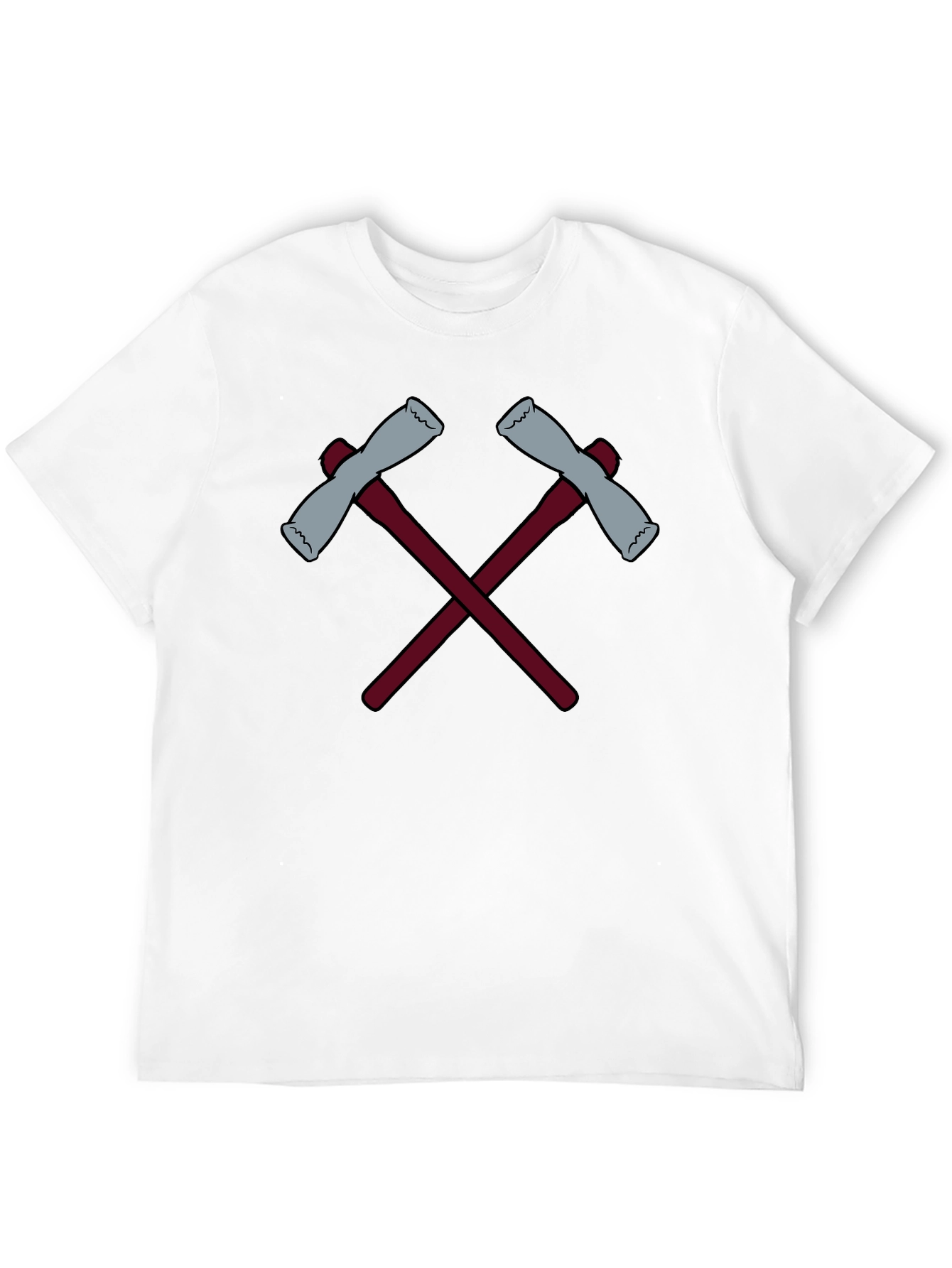 Crossed Axes Graphic Tee - Black Crew Neck
