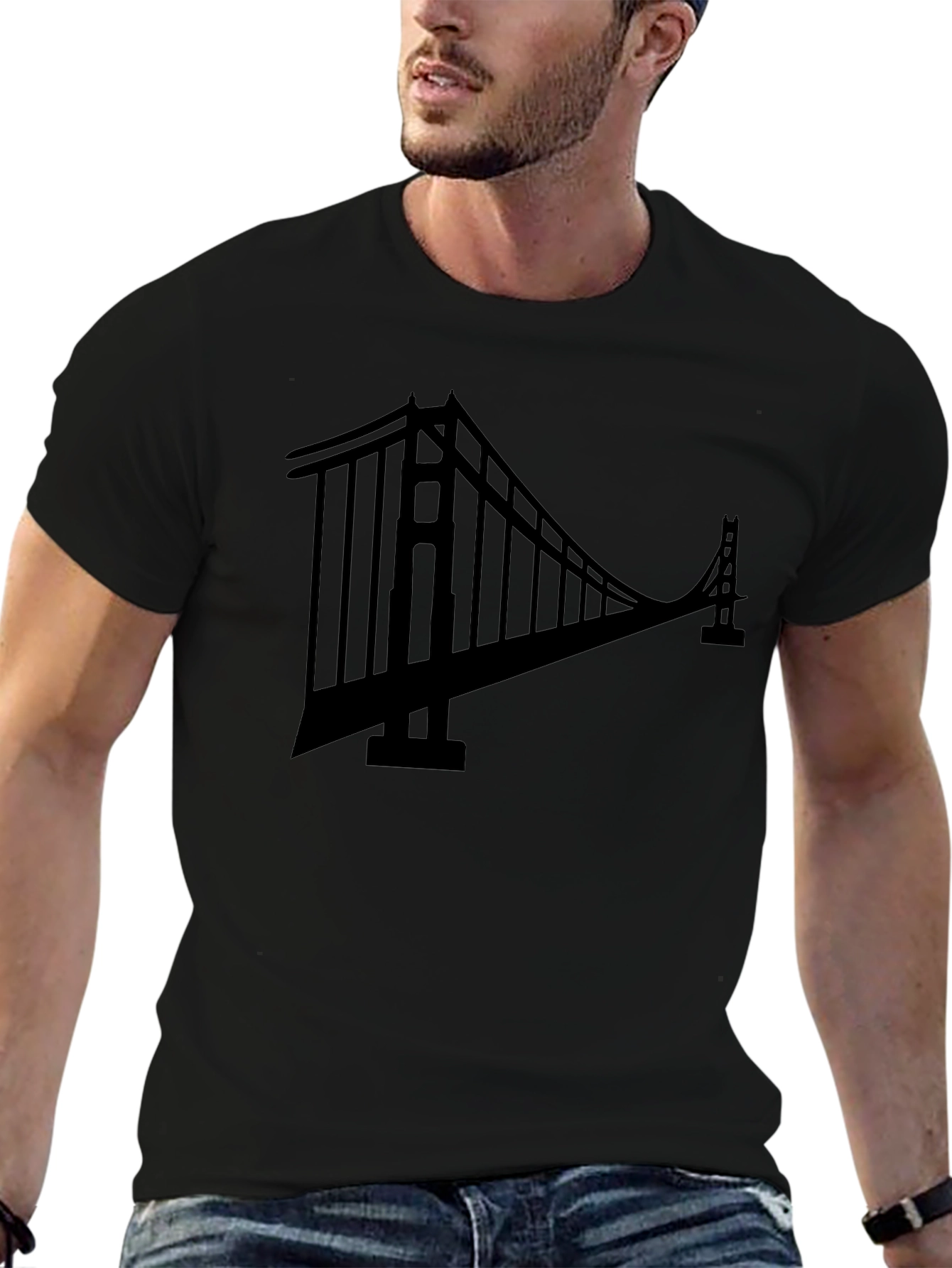 Golden Gate Bridge Black Graphic Tee