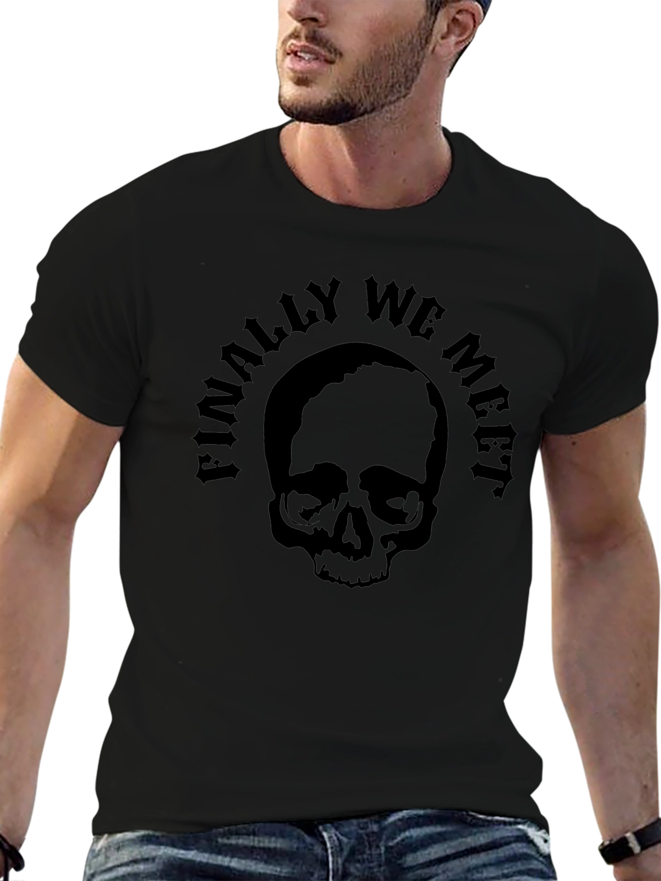 Skull Finally We Meet Black T-Shirt