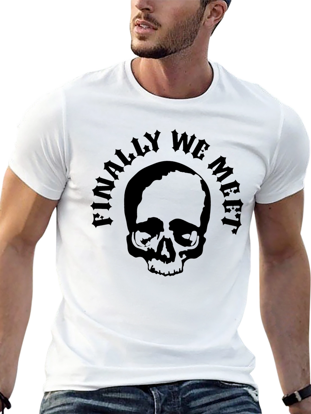 Skull Finally We Meet Black T-Shirt
